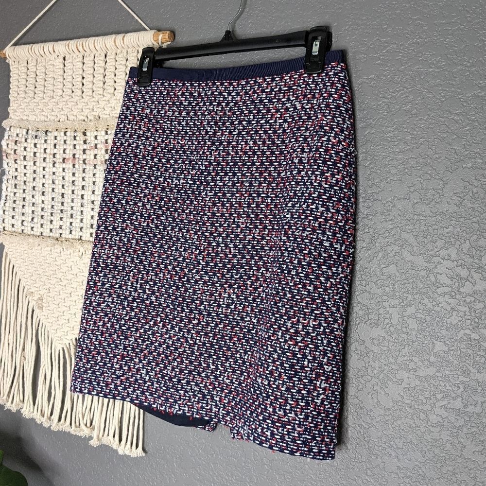Talbots Petite Red White and Blue Pencil Skirt